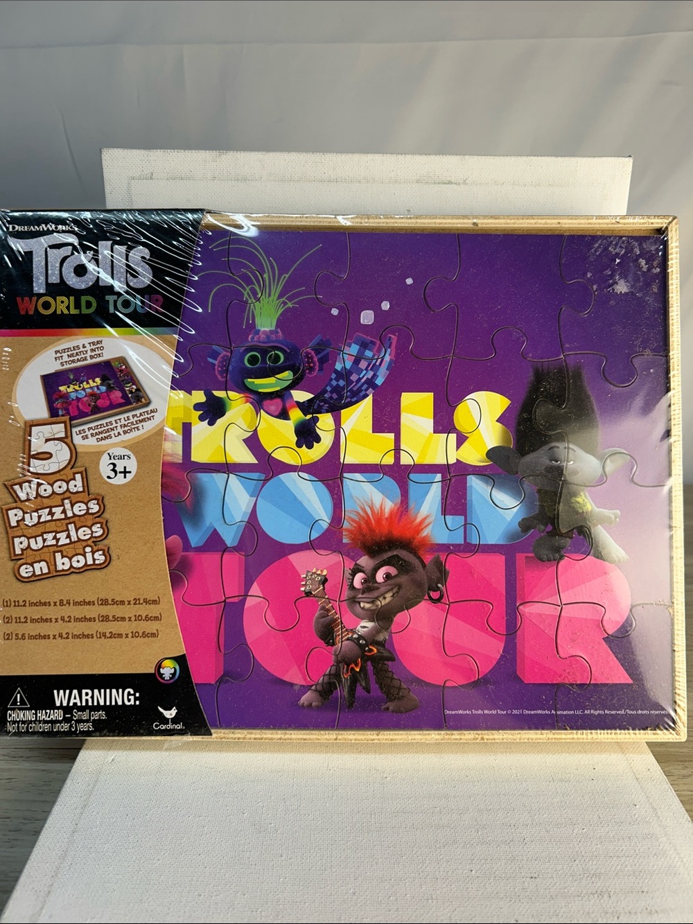 Dreamworks Trolls World Tour Purple & Pink Wood Puzzle 5-Pack